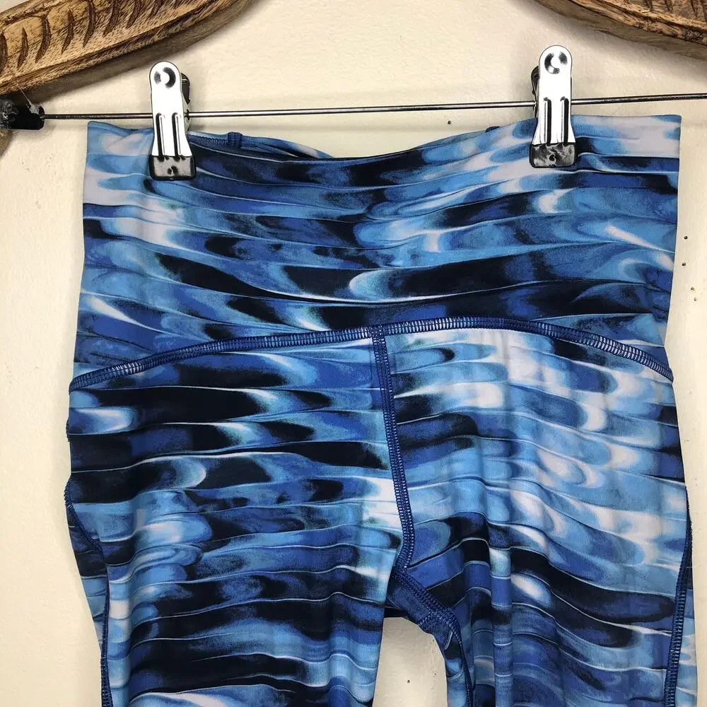Lululemon Legging Train Times 7/8 Pant Tidal Multi True Navy Mesh Side Mid Rise